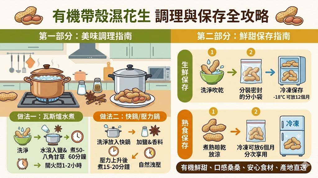 有機帶殼花生食用說明